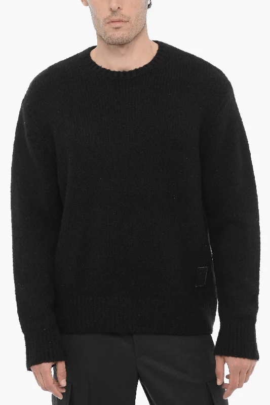 Men's luxury cable sweater-Neil Barrett Crew Neck Wool and Cashmere Sweater