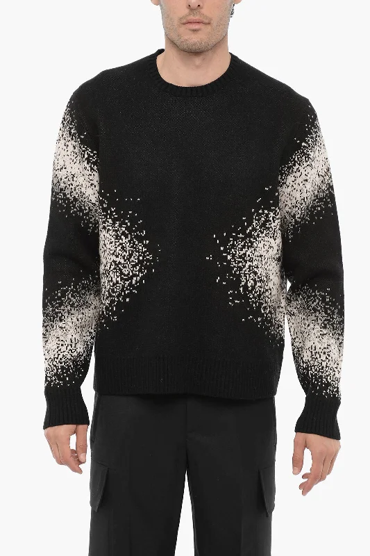 Men's warm cable pullover-Neil Barrett Slim Fit Crew-neck Sweater