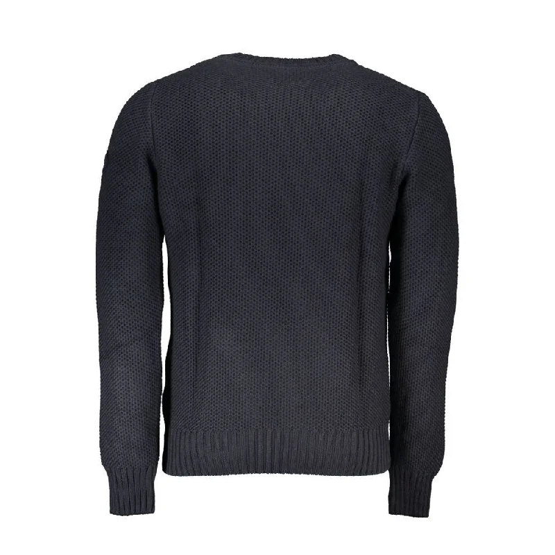 Men's casual ribbed pullover-North Sails Blue Cotton Men Men's Sweater