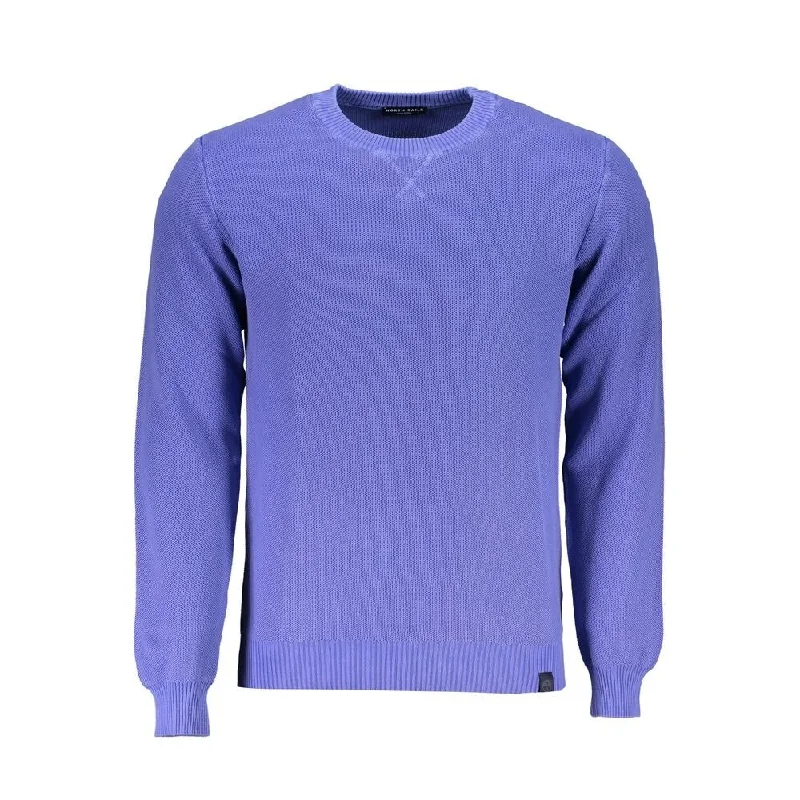 Men's warm ribbed sweater-North Sails Blue Cotton Men's Sweater