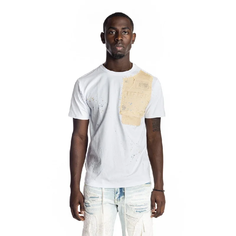 Men's short-sleeve cool-tone tee-Patchwork Pocket Fashion Tee - White