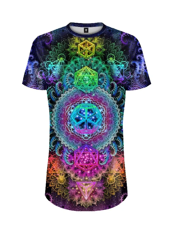 Men's short-sleeve cool pattern shirt-Platonic Mandala V2 Tall Tee