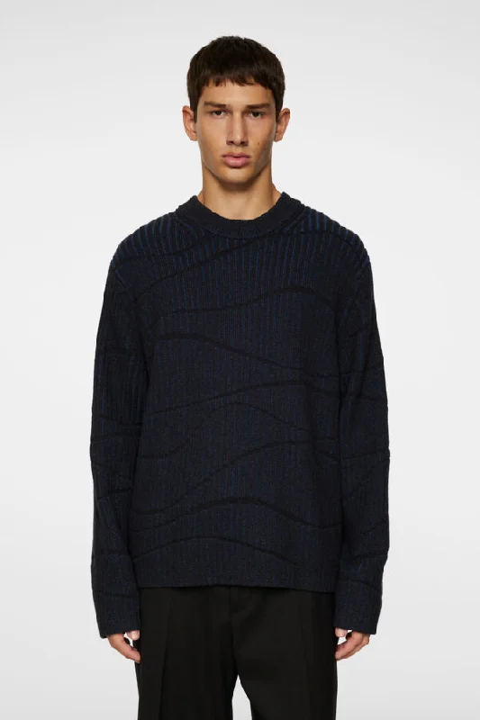 Men's warm cable pullover-Ken Resonance Jacquard Crew