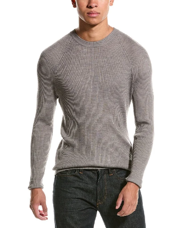 Men's lightweight shawl sweater-Raffi Raglan Wool-Blend Crewneck Sweater