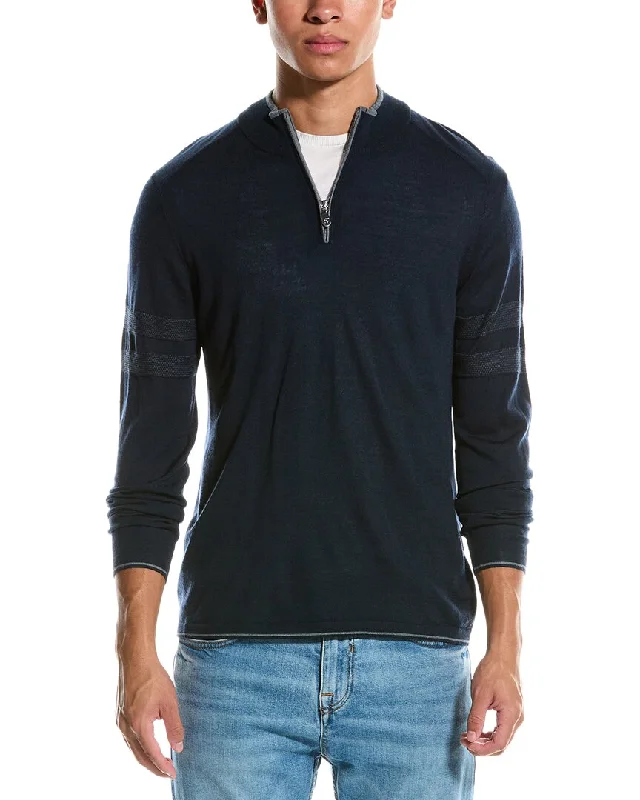 Men's soft merino sweater-Raffi Wool-Blend 1/4-Zip Sweater