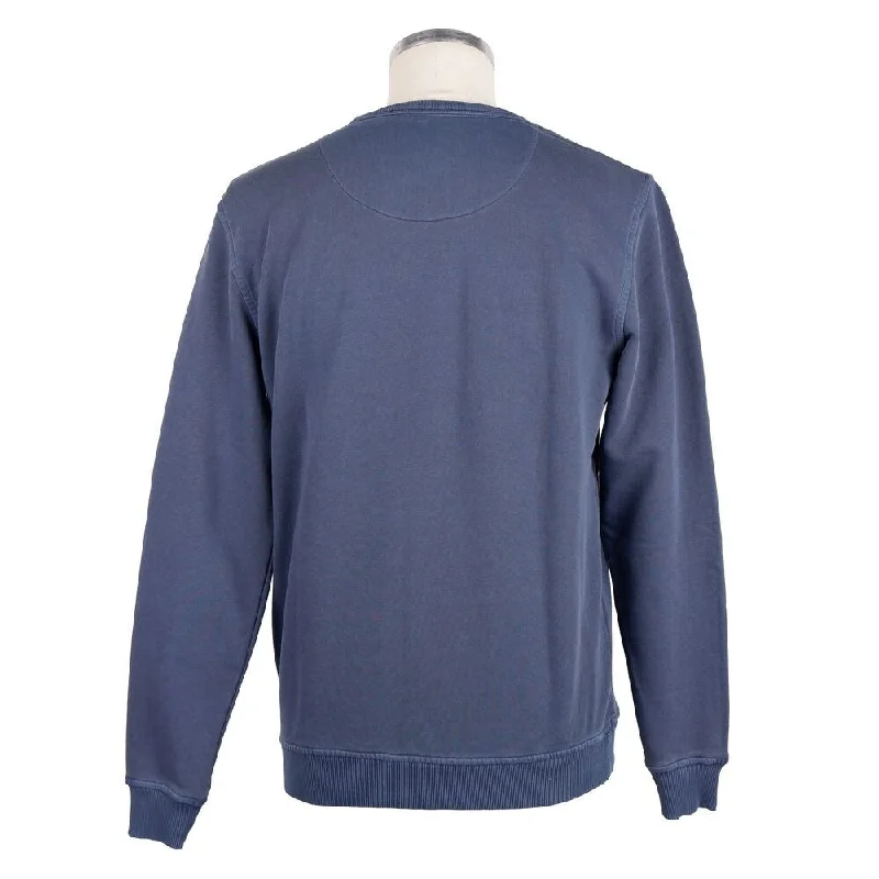 Men's casual mock sweater-Refrigiwear Blue Cotton Men Men's Sweater