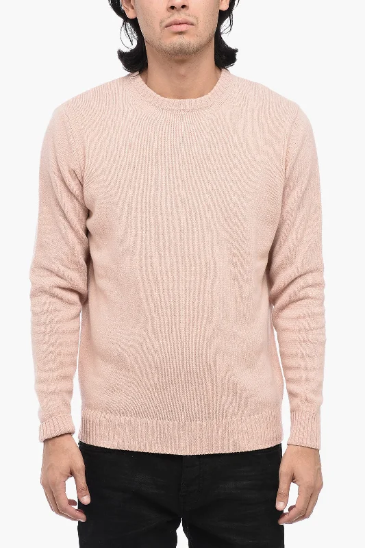 Men's cozy alpaca sweater-Rifo' SUGAR Solid Color Wool and Cashmere Crew-neck Sweater