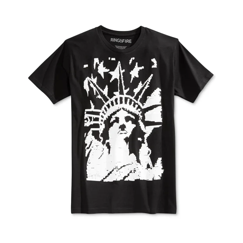 Men's short-sleeve faded vintage tee-Ring Of Fire Mens American Liberty Graphic T-Shirt