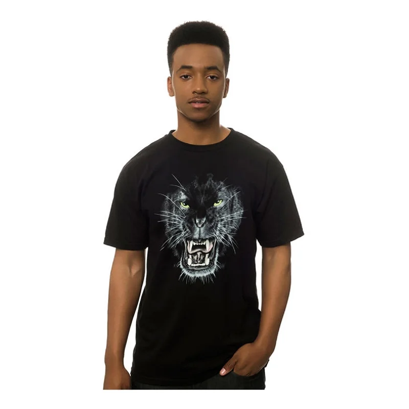 Men's short-sleeve sporty graphic shirt-Rook Mens The Panther Graphic T-Shirt