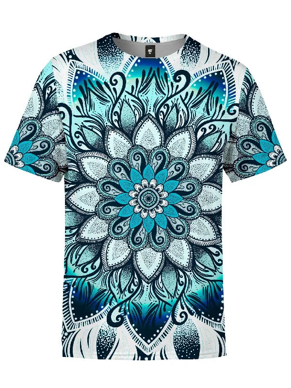 Men's short-sleeve casual tropical shirt-Rosebud Unisex Crew