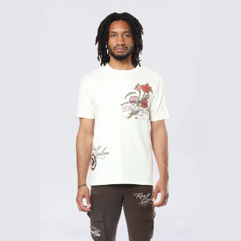 Men's short-sleeve urban tie-dye tee-Run & Escape SS Tee - Chalk