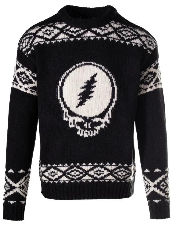 Men's short-sleeve soft jersey shirt-Schott NYC x Grateful Dead Wool Blend Sweater