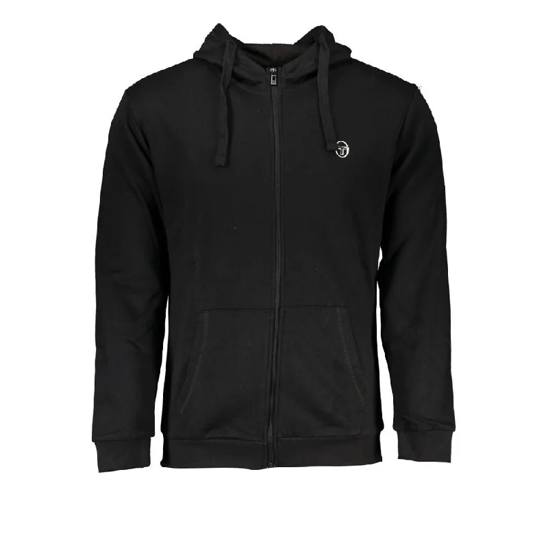 Men's warm alpaca pullover-Sergio Tacchini Black Cotton Men's Sweater