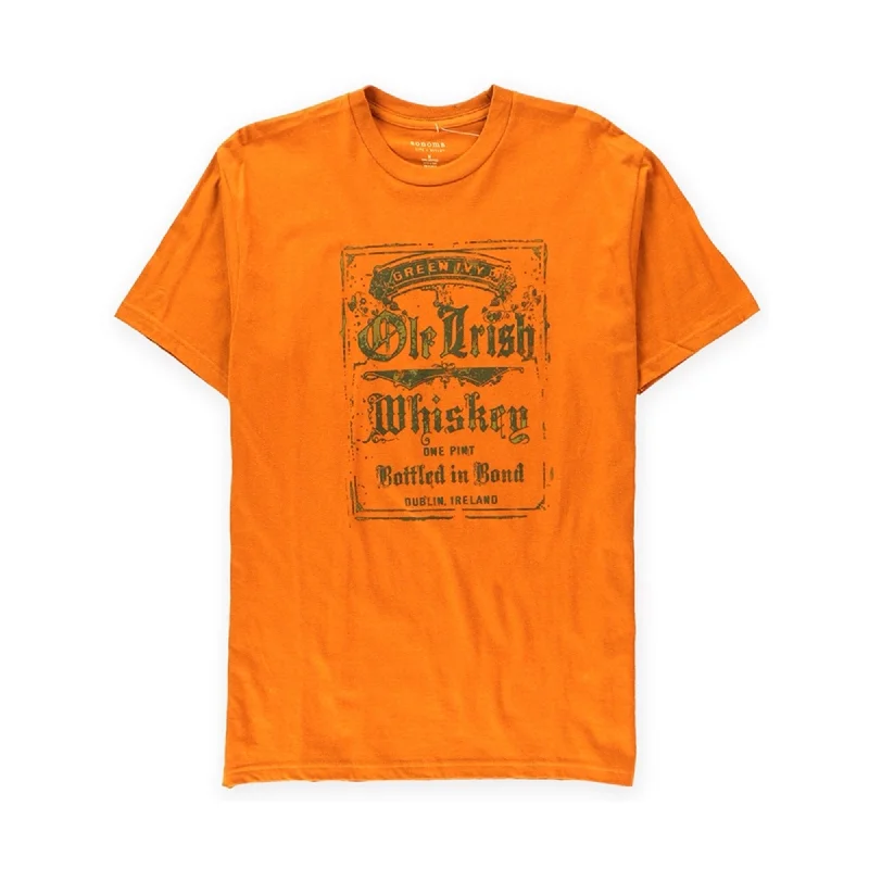 Men's short-sleeve lightweight faded tee-SONOMA life+style Mens Green Ivy Ole Irish Whiskey Graphic T-Shirt, Orange, Small