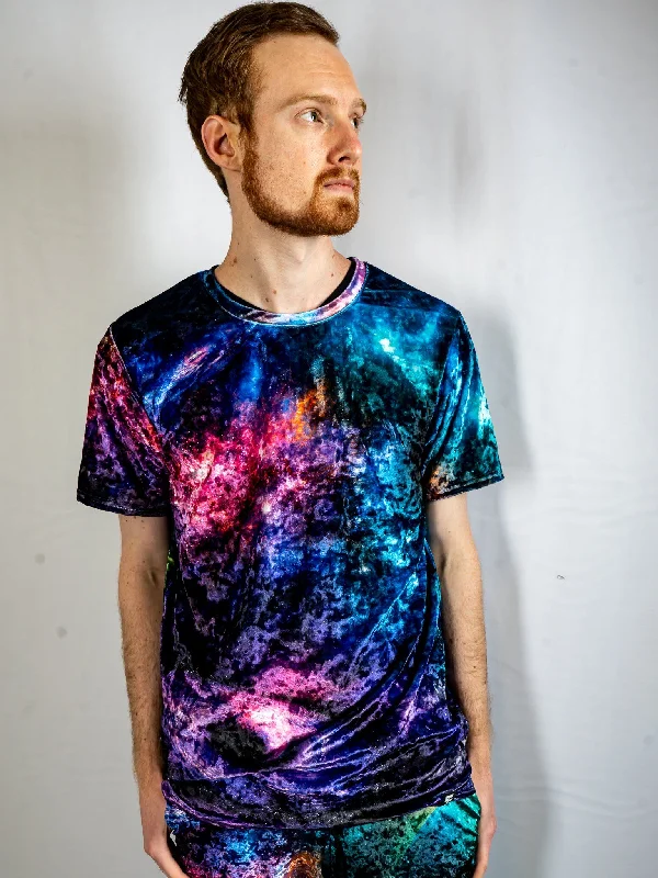 Men's short-sleeve cool-tone tee-Space Art Unisex Crew