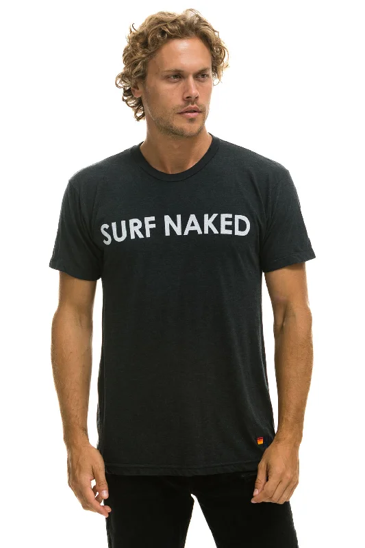 Men's short-sleeve cool mesh tee-SURF NAKED TEE - CHARCOAL