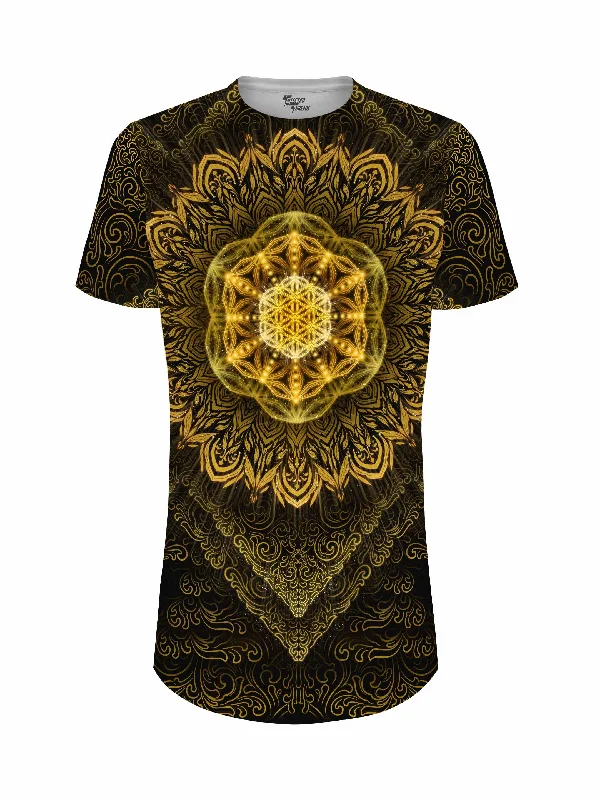 Men's short-sleeve distressed design tee-Tibetan Mantra Tall Tee