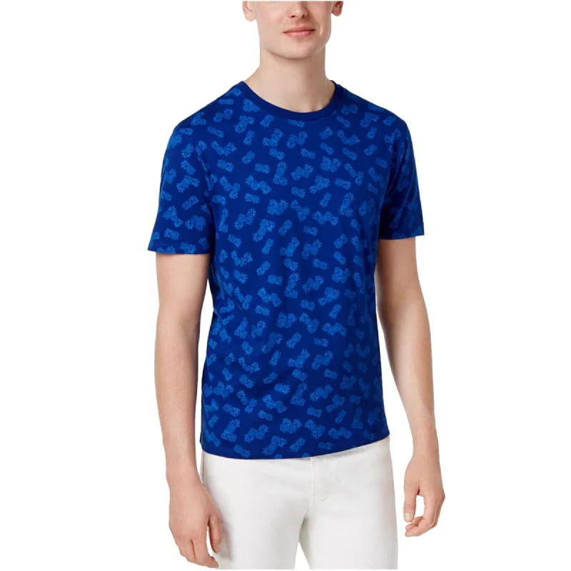 Men's short-sleeve sporty mesh shirt-Tommy Hilfiger Mens Pineapple Graphic T-Shirt, Blue, X-Small