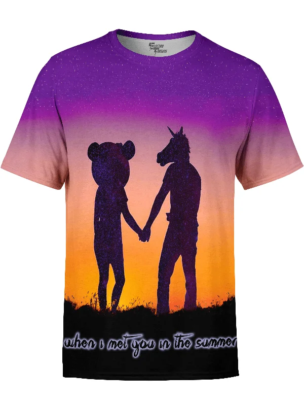 Men's short-sleeve cool pattern shirt-Traveling Unicorn Unisex Crew #2