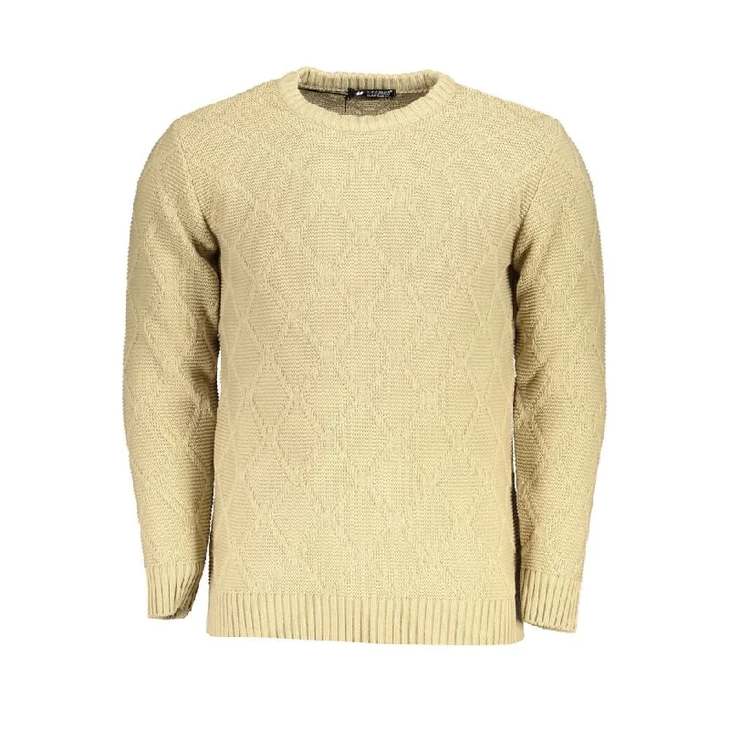 Men's lightweight alpaca sweater-U.S. Grand Polo Elegant Diamond Pattern Crew Neck Men's Sweater