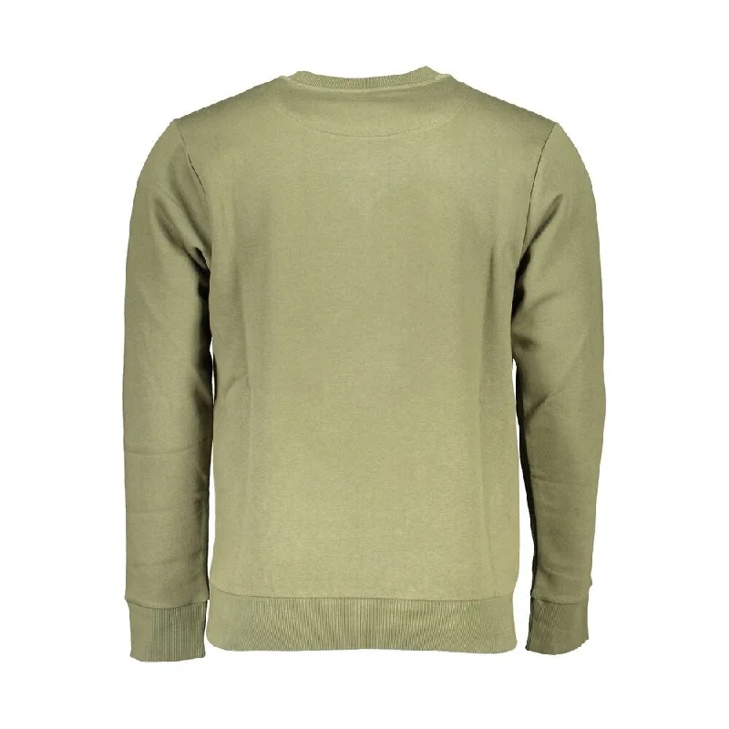 Men's stylish merino sweater-U.S. Grand Polo Green Cotton Men's Sweater