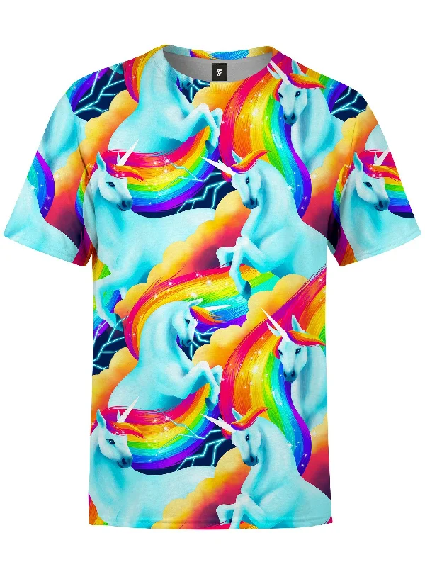 Men's short-sleeve rugged tropical top-Unicorn Sherbet Unisex Crew