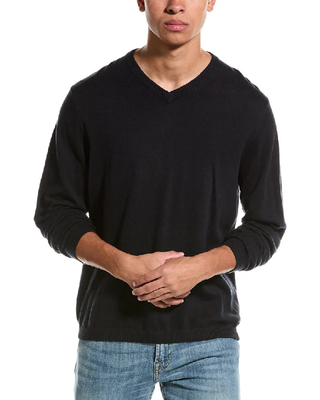 Men's lightweight ribbed sweater-WEATHERPROOF VINTAGE V-Neck Cashmere-Blend Sweater