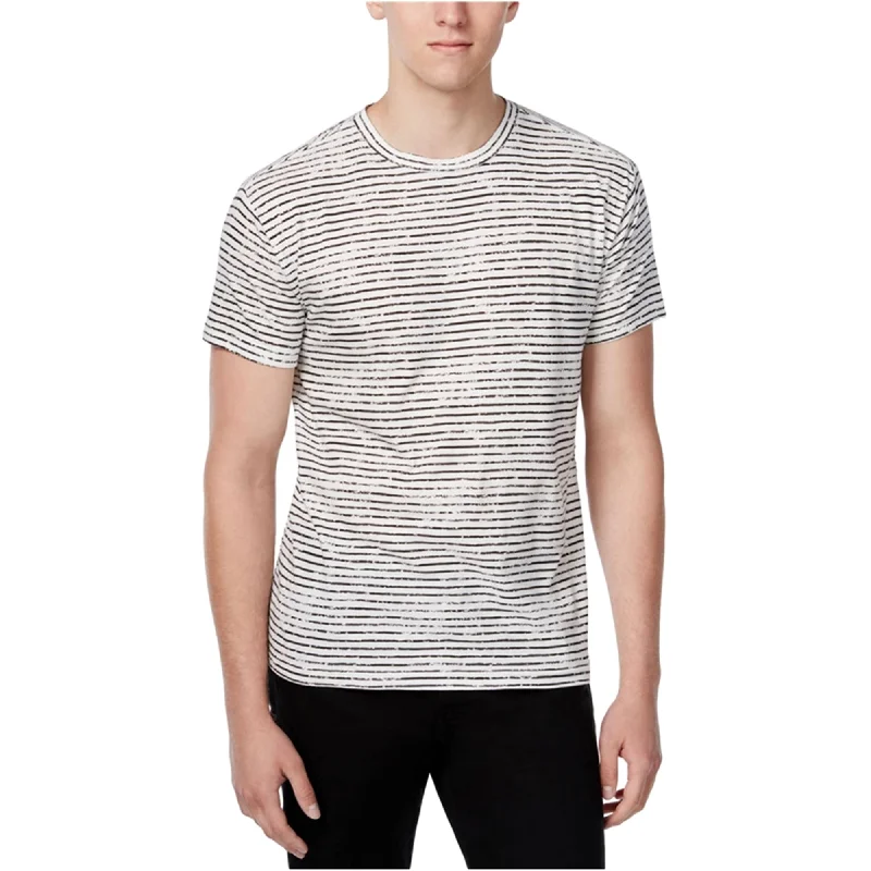 Men's short-sleeve soft jersey shirt-Wht Space Mens Chalk Stripe Graphic T-Shirt