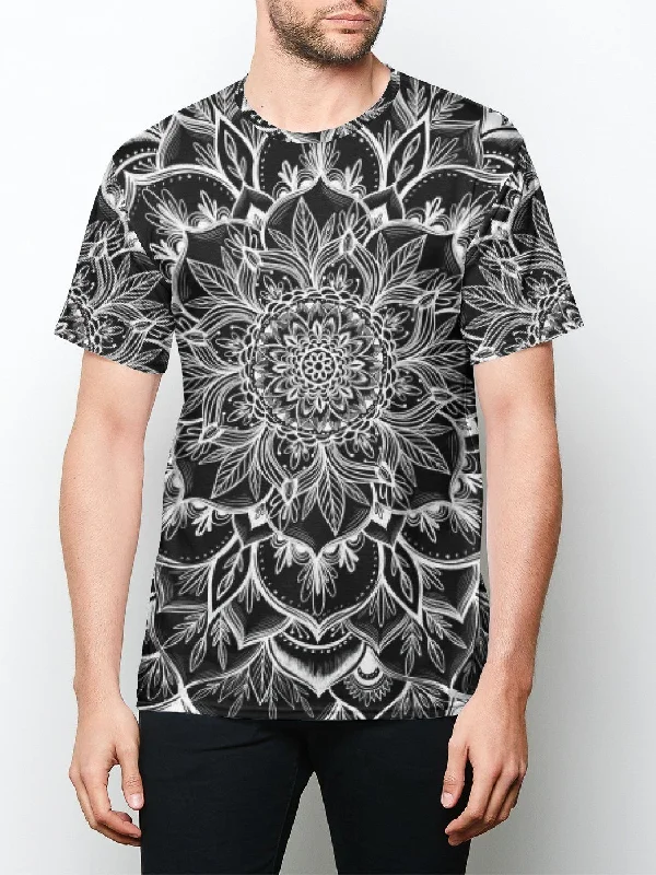 Men's short-sleeve casual tropical shirt-Yin Mandala (Black) Unisex Crew