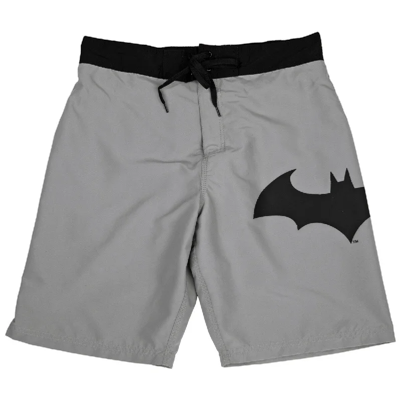 Men's skinny pleated trousers-Batman Hush Symbol Heather Grey Board Shorts