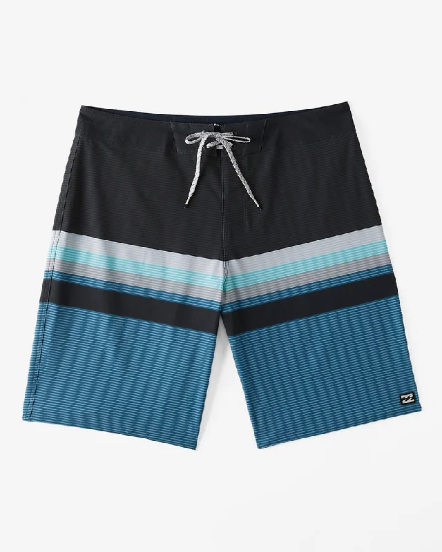 Men's lightweight cargo trousers-Billabong All Day Stripe Pro Boardshorts-Vintage Indigo