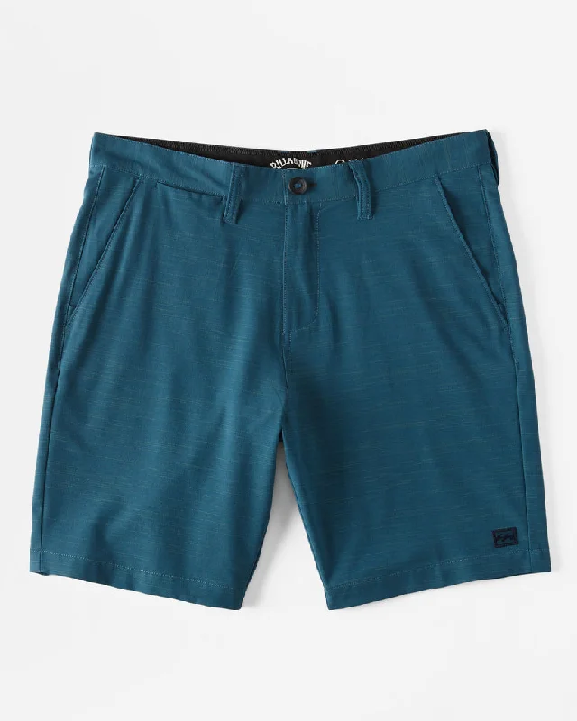 Men's casual corduroy pants-Billabong Crossfire Slub Mid Shorts-Ocean