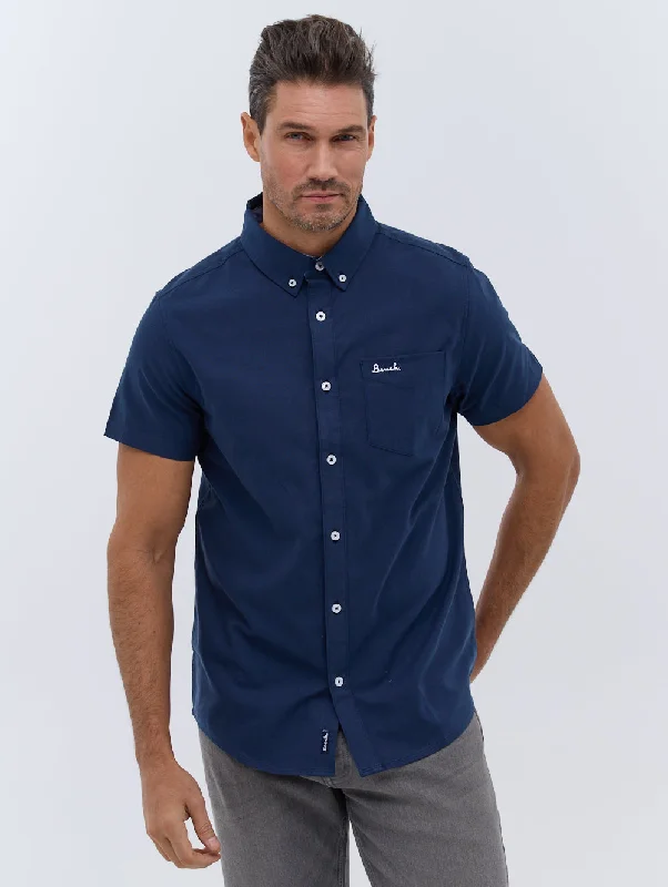 Men's breathable poplin shirt-Bowdon Short Sleeve Oxford Shirt