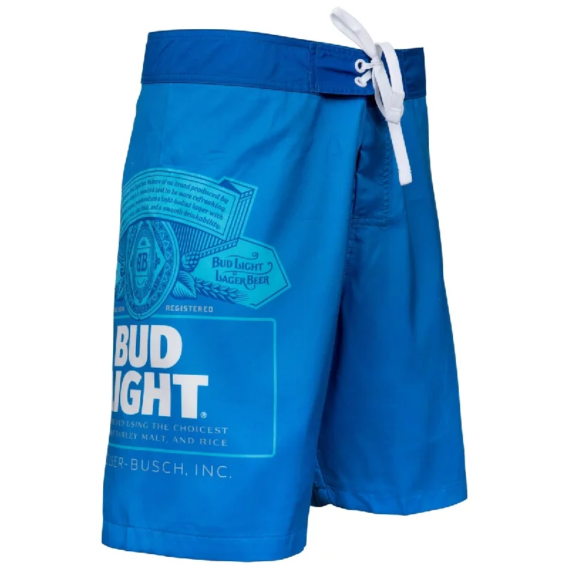 Men's modern cargo trousers-Bud Light Label Board Shorts