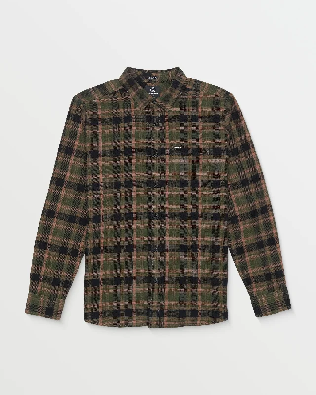 Caden Plaid Long Sleeve Shirt - Squadron Green