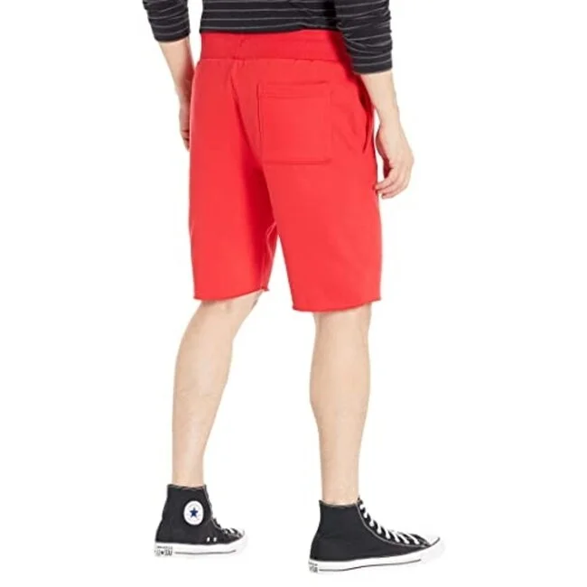 Men's casual twill joggers-Champion Men's Reverse Weave Cut Off Shorts Red Size Small