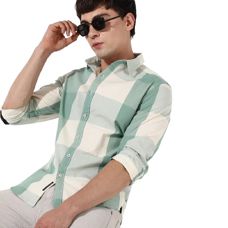 Men's vintage corduroy shirt-Checkered Shirt