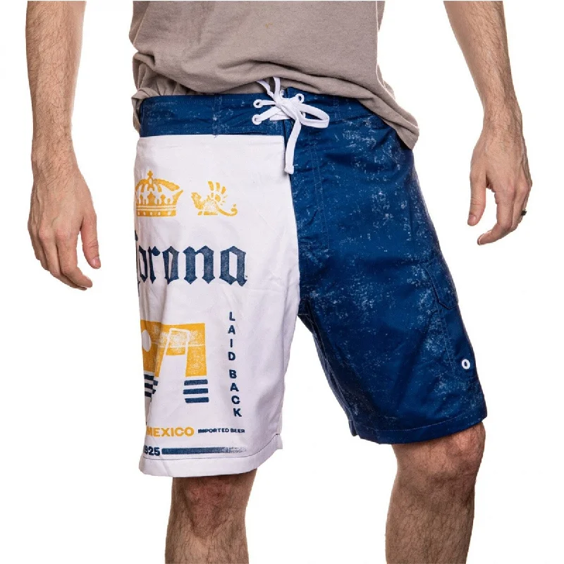 Men's soft corduroy trousers-Corona Extra Beer 1925 Label Laid Back Board Shorts