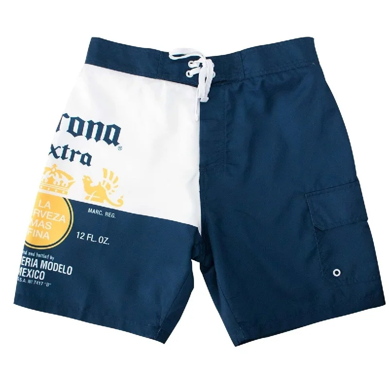 Men's classic corduroy pants-Corona Extra Bottle Label Mens Board Shorts