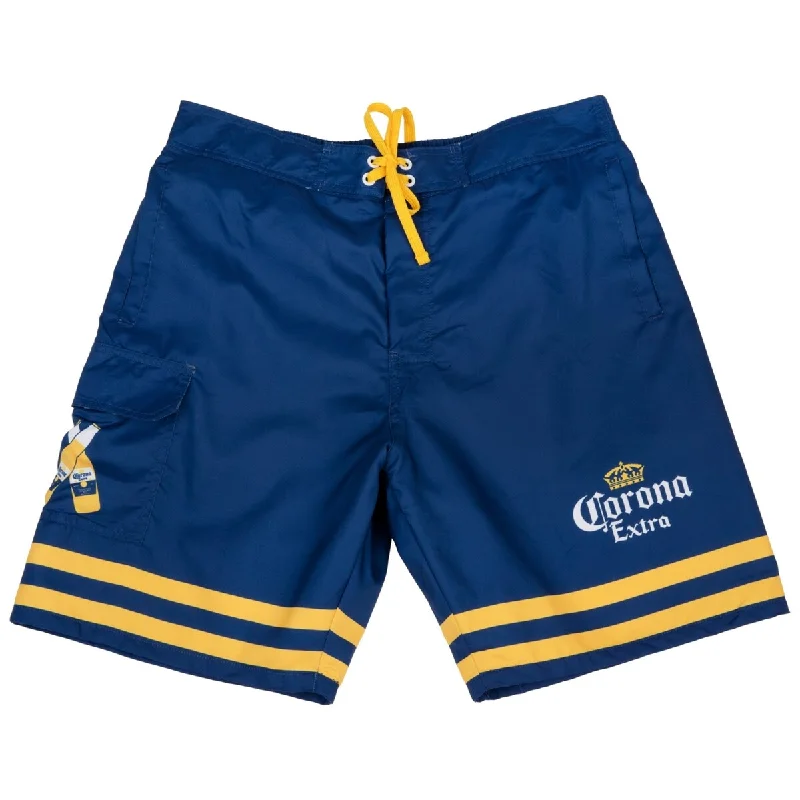 Men's trendy ripstop pants-Corona Extra Crossed Bottles Board Shorts