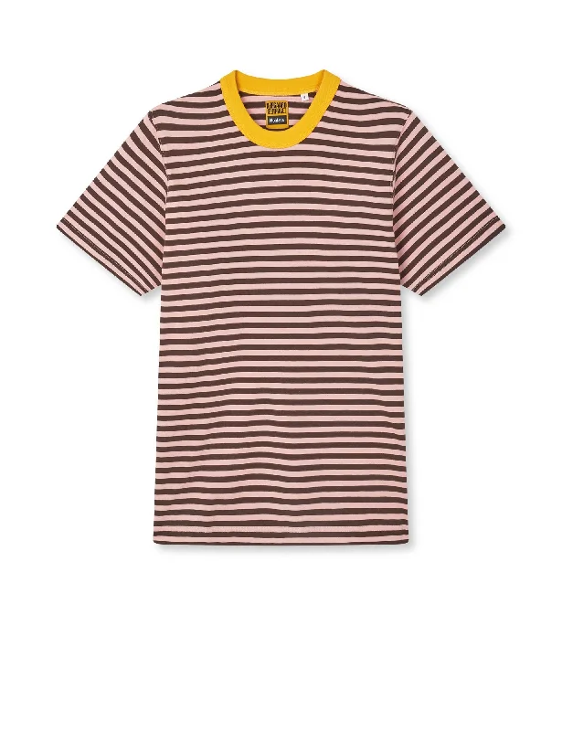 Men's short-sleeve relaxed logo top-Cotton Jersey Frode Montana Tee, Stripe/Sunset Gold