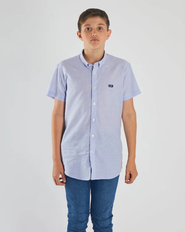 Men's slim gingham shirt-Paul Shirt Blue