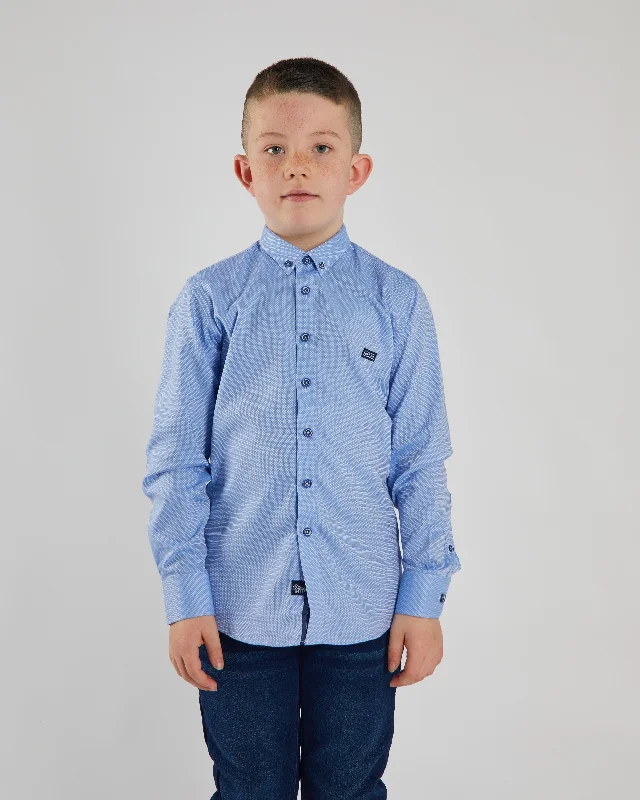 Men's subtle check shirt-Ollie Shirt Sky Blue