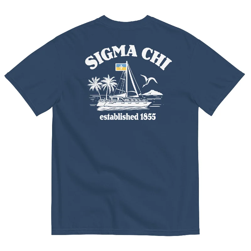 Men's short-sleeve relaxed logo top-Drop 006: Sigma Chi Sailing T-Shirt by Comfort Colors