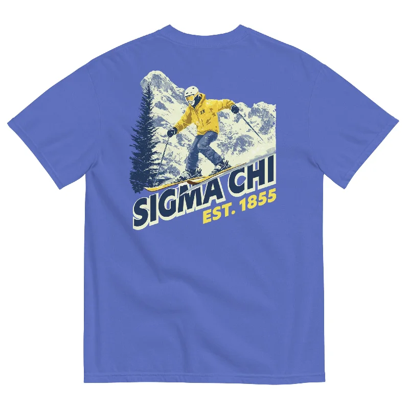 Men's short-sleeve rugged casual tee-Drop 010: Sigma Chi Ski Club T-Shirt