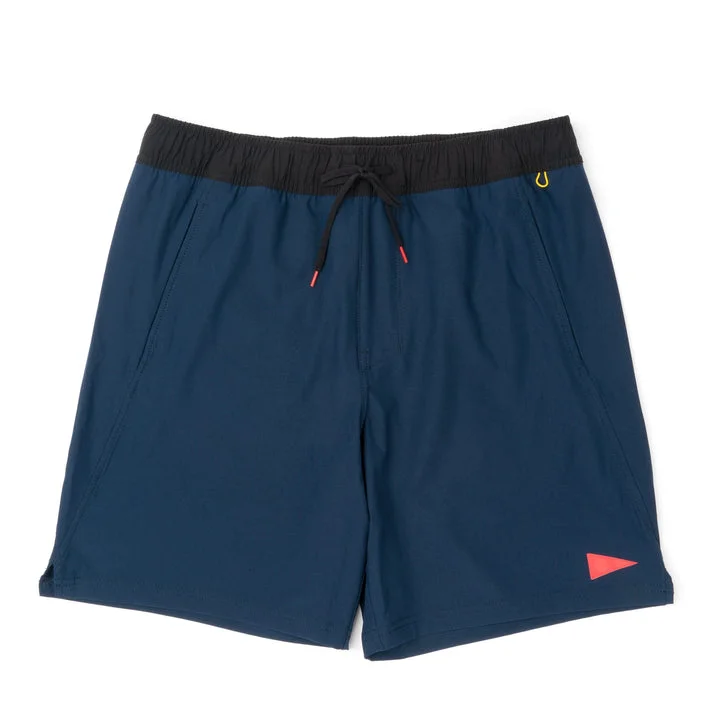 Men's soft performance trousers-Florence Marine X Standard Issue Elastic Boardshorts-Dark Navy