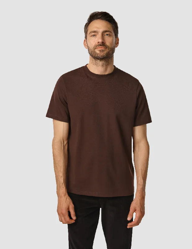 Men's short-sleeve anti-odor graphic top-Heavy Box Fit T-shirt Espresso