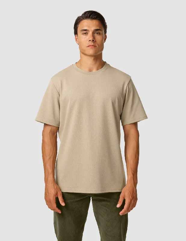 Men's short-sleeve soft pocket tee-Heavy Box Fit T-shirt Wooden Beige