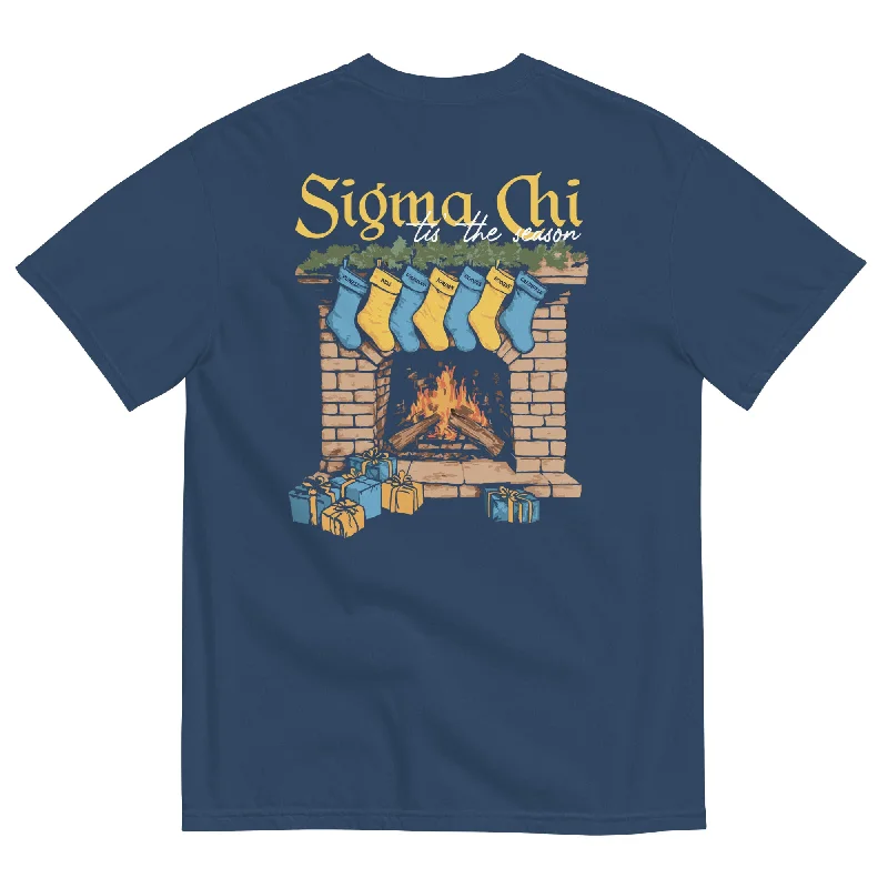 Men's short-sleeve bold logo top-Sigma Chi Holiday T-Shirt