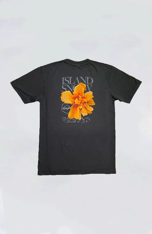 Men's short-sleeve minimalist camo tee-Island Snow Hawaii - IS Sunrise Hibiscus Premium Garment Dyed Tee